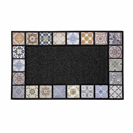 Tapis d'Entrée Imprimé "Ceramiko" 45x75cm Gris