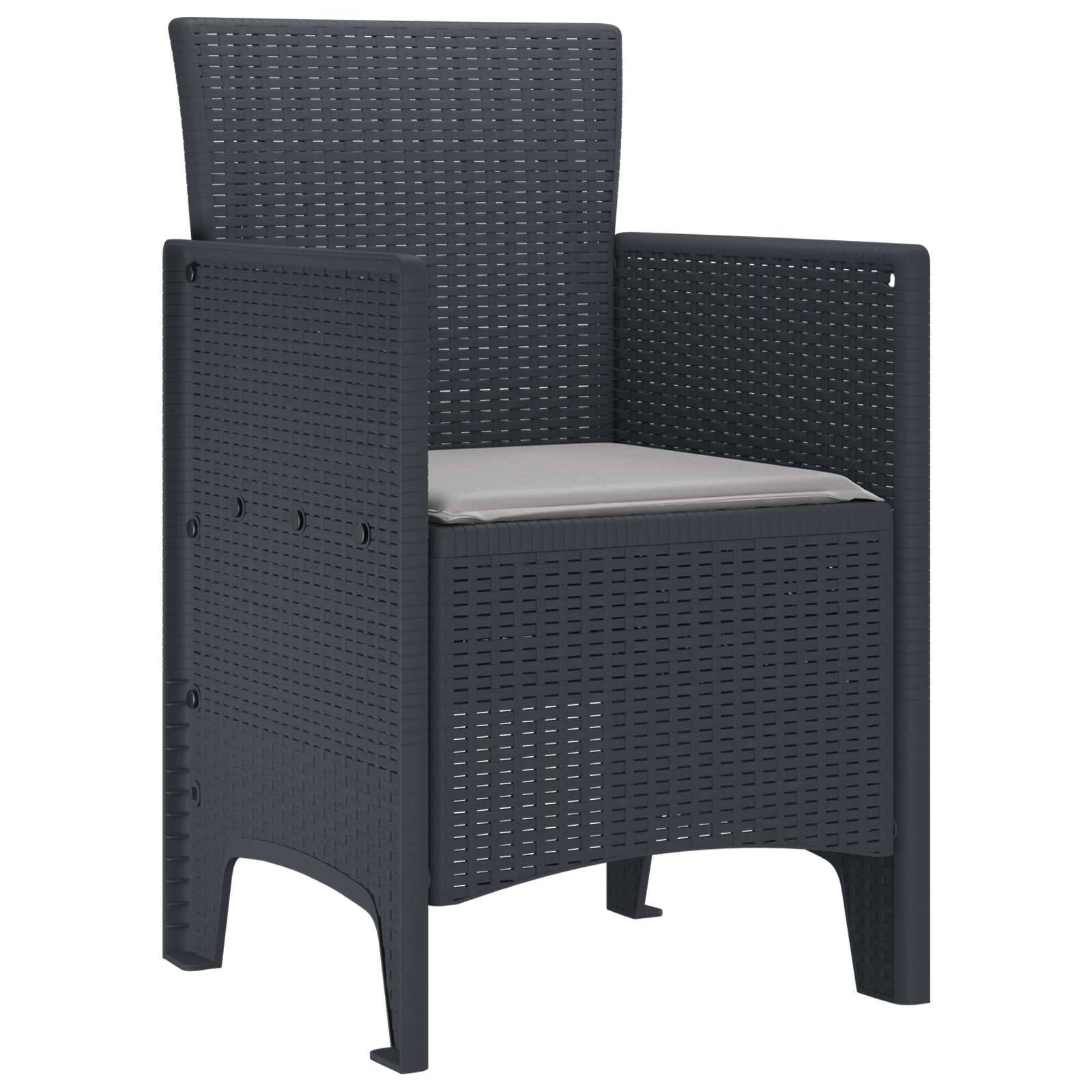 PANGIVO - Chaise de jardin polypropylènes anthracite 53 x 49 x 85 cm, Poids :24.6kg - PANGIVO - Image 2