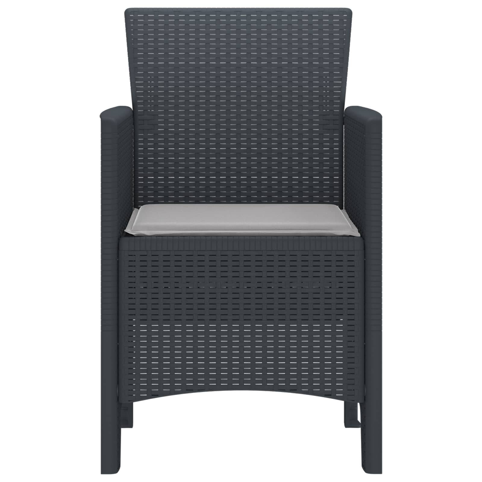 PANGIVO - Chaise de jardin polypropylènes anthracite 53 x 49 x 85 cm, Poids :24.6kg - PANGIVO - Image 3