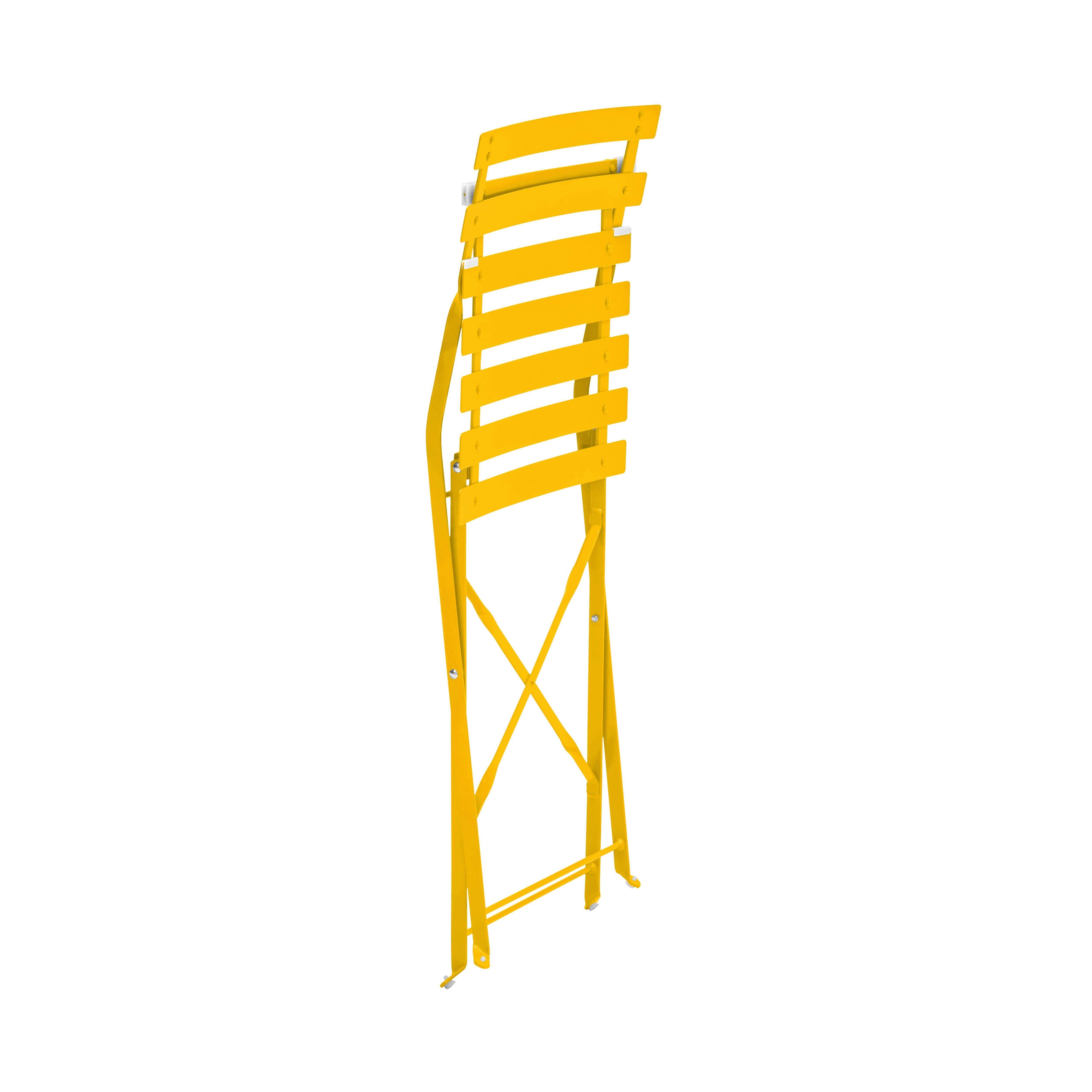 Oviala - Lot de 2 chaises pliantes en acier jaune Rome - Oviala - Image 4