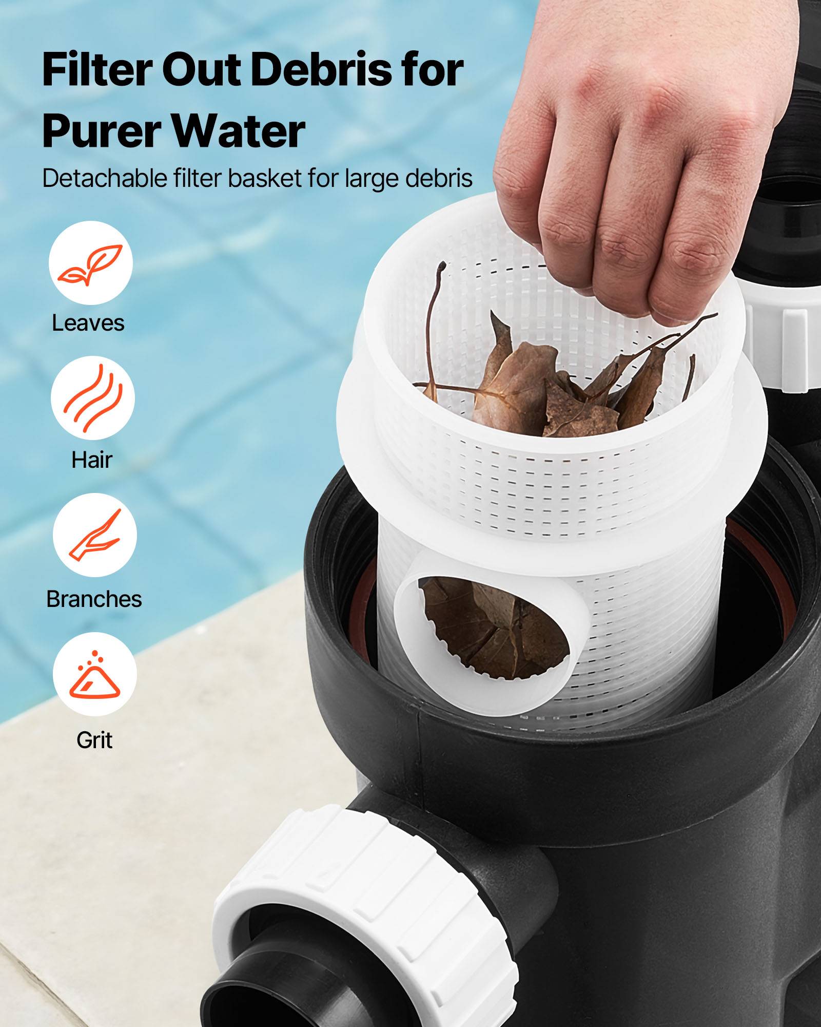 Vevor - VEVOR Pompe Piscine Vitesse Variable Piscine Hors Sol Enterrée 1100 W 26000 L/h - Image 5