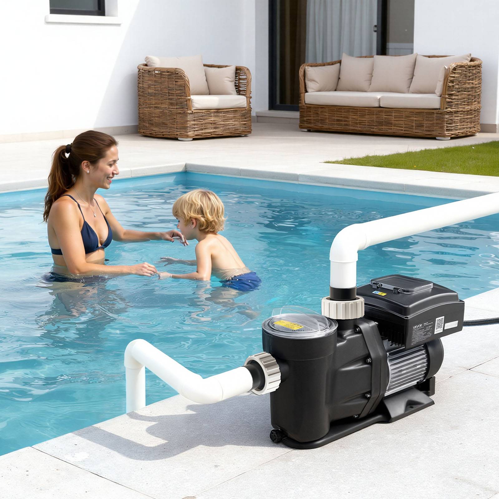 Vevor - VEVOR Pompe Piscine Vitesse Variable Piscine Hors Sol Enterrée 1100 W 26000 L/h - Image 8