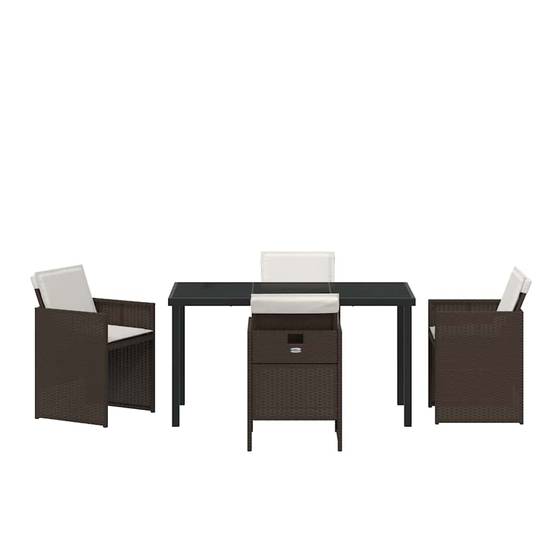 ComfortXL - Table et chaises de jardin 5 pièces en résine tressée pour 4 convives Marron – ComfortXL Outdoor Living - Image 7