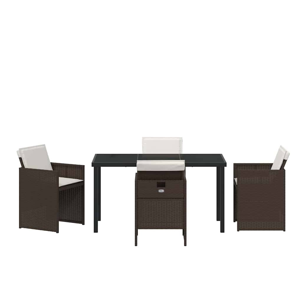 ComfortXL - Table et chaises de jardin 5 pièces en résine tressée pour 4 convives Marron – ComfortXL Outdoor Living - Image 7