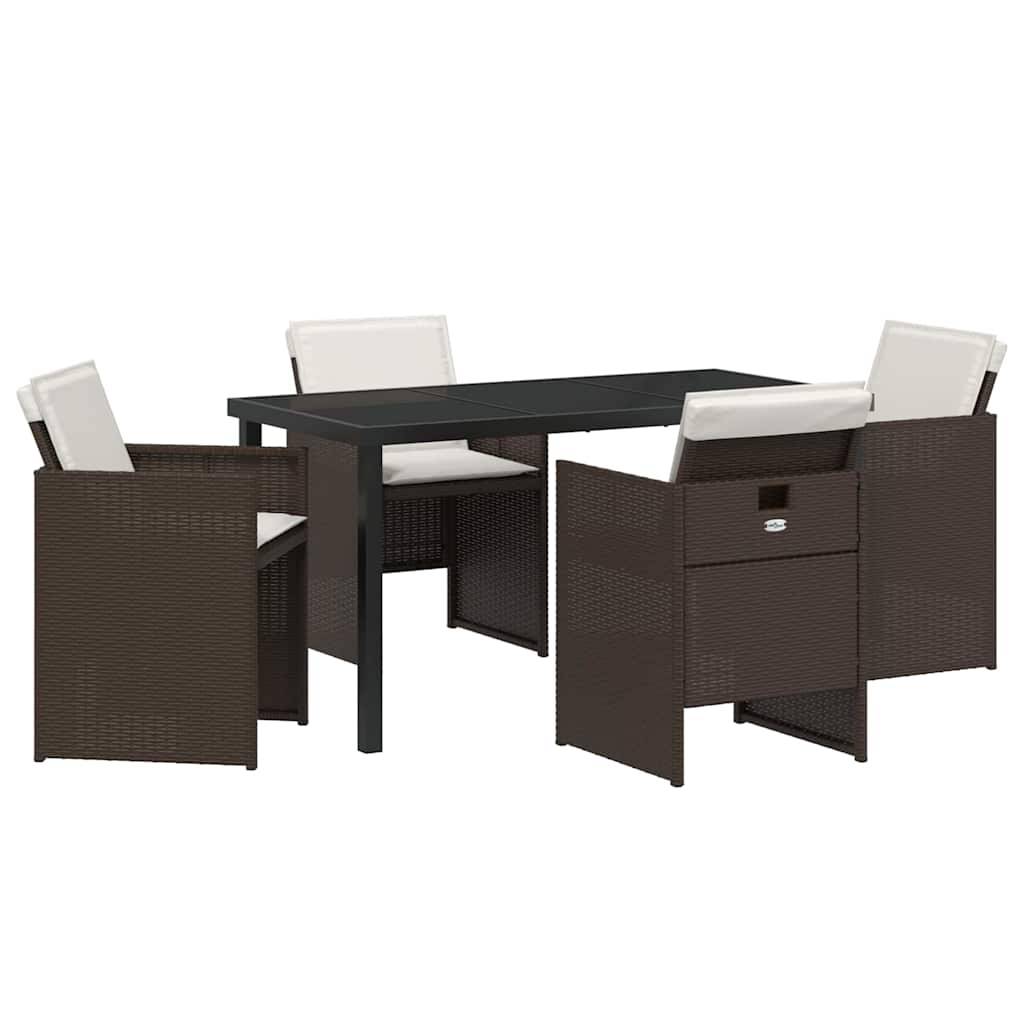ComfortXL - Table et chaises de jardin 5 pièces en résine tressée pour 4 convives Marron – ComfortXL Outdoor Living - Image 2