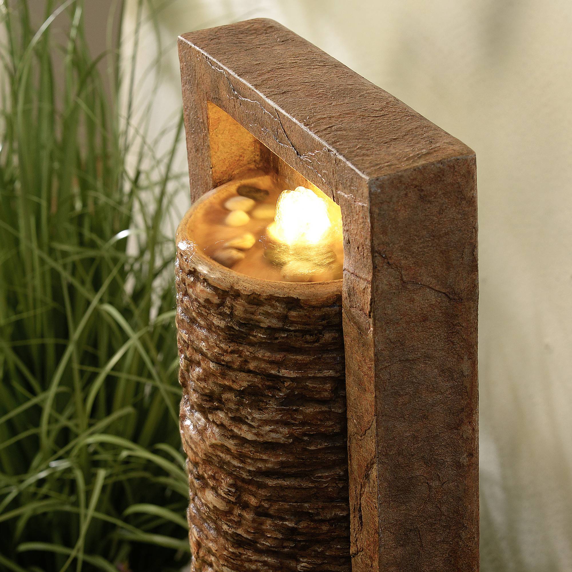 Teamson Home - Fontaine colonne LED extérieure, 82cm, Marron, Teamson Home - Image 7