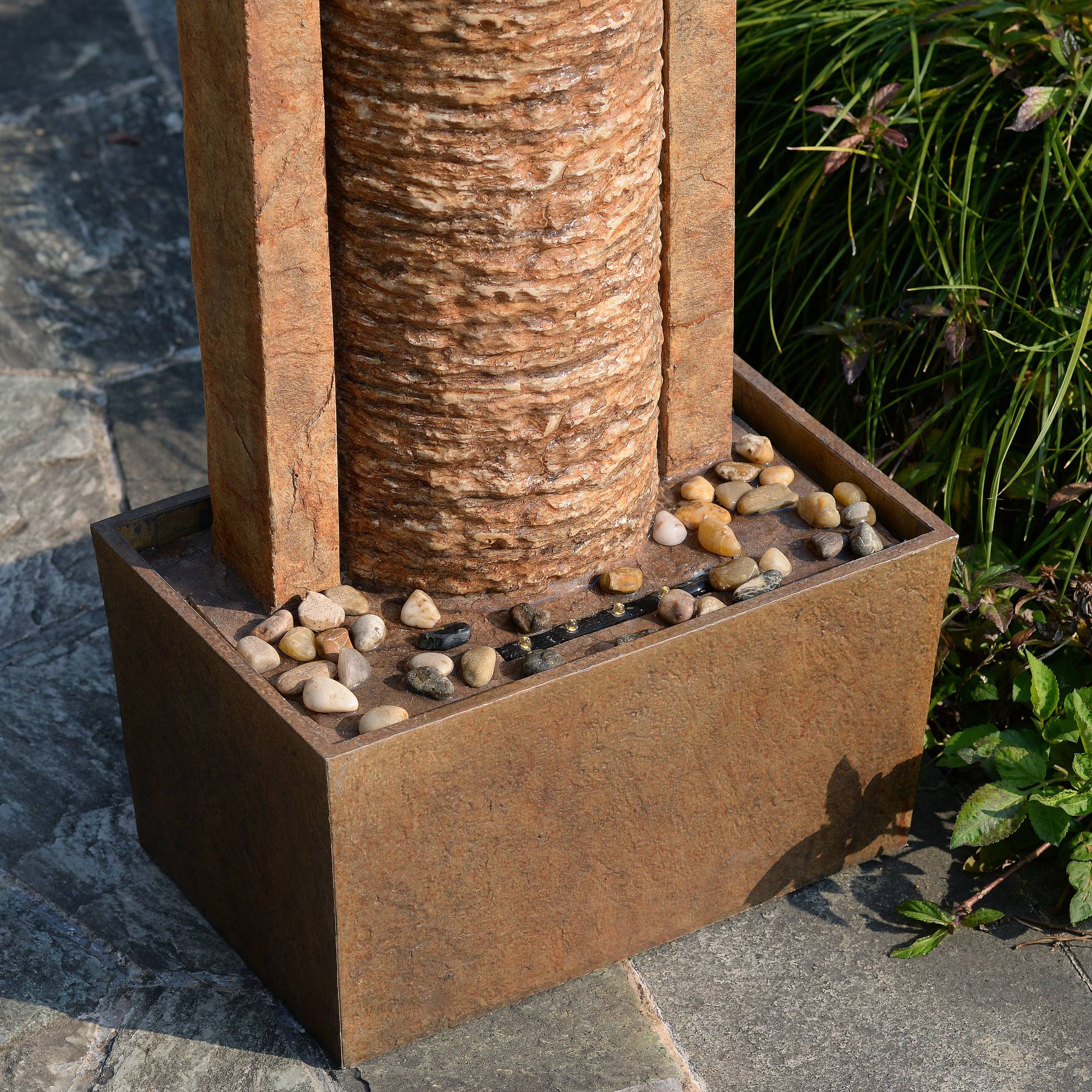 Teamson Home - Fontaine colonne LED extérieure, 82cm, Marron, Teamson Home - Image 3