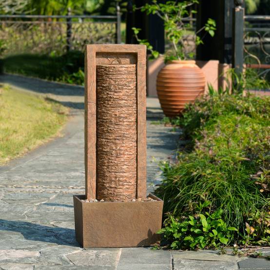 Teamson Home - Fontaine colonne LED extérieure, 82cm, Marron, Teamson Home - Image 1