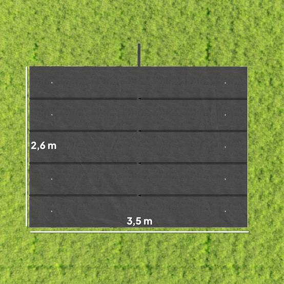 Toile de Rechange Rétractable Polyester pour Pergola 4x3m Anti-UV 350x260 cm Gris Foncé - ComfortXL Outdoor Living - Image 5