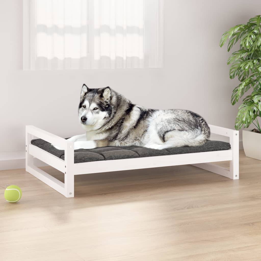 Vidaxl - Lit pour chien Blanc 105,5x75,5x28 cm Bois de pin solide vidaXL 821488 - Image 1