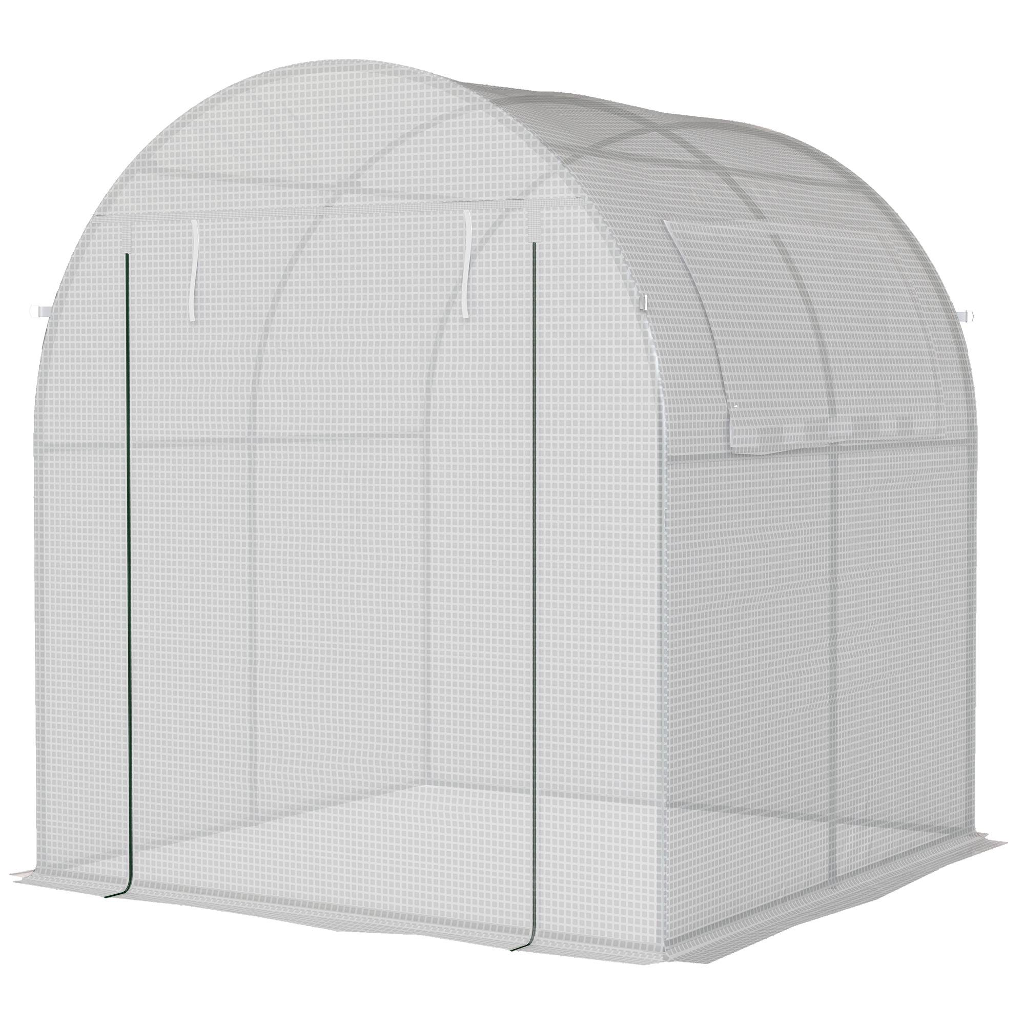 Sans Marque - Serre portable blanche acier bâche plastique - Image 2