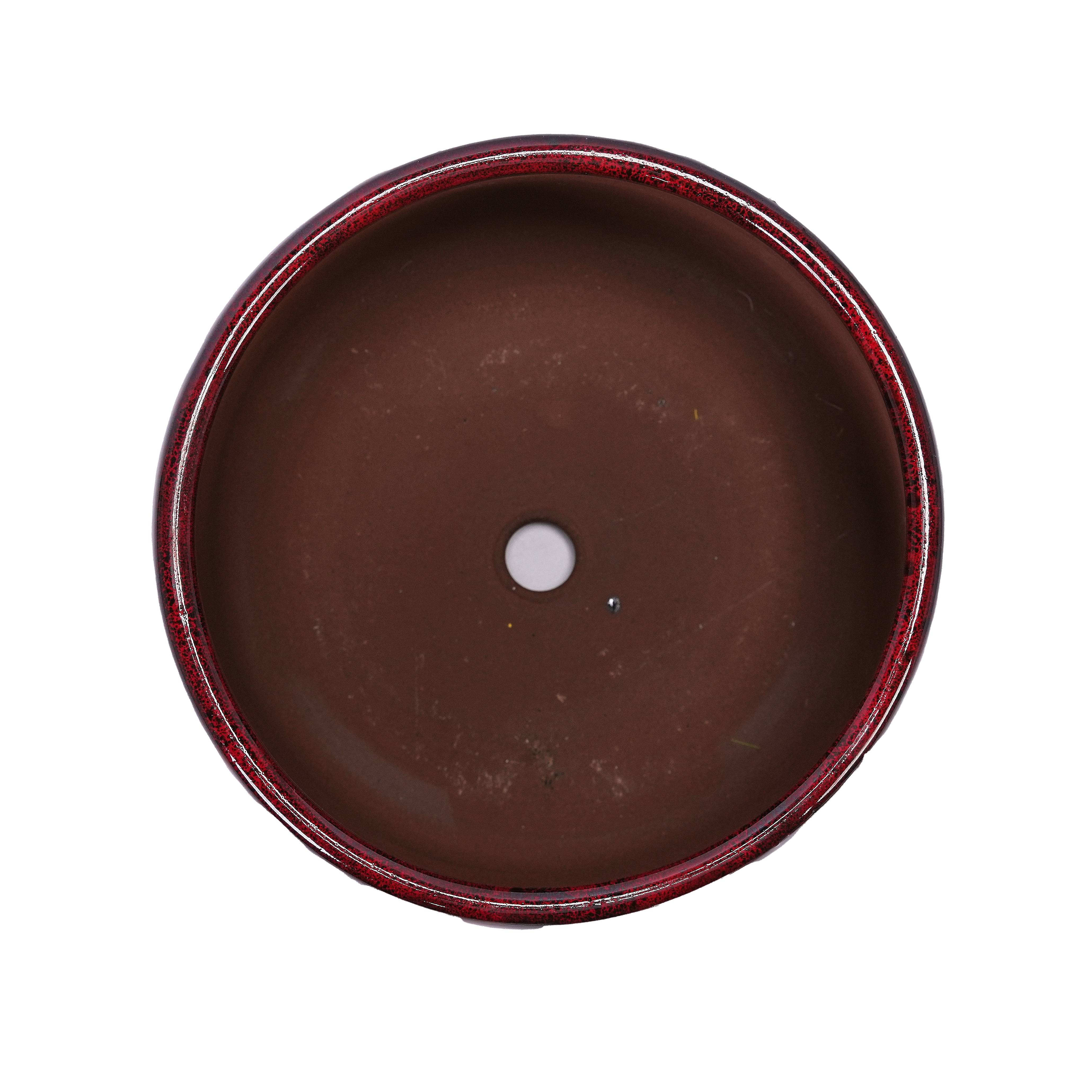 ComfortXL - Lot de 4 pots en céramique Ø 15 à 33 cm rouge profond intérieur jardin drainage - ComfortXL Outdoor Living - Image 4