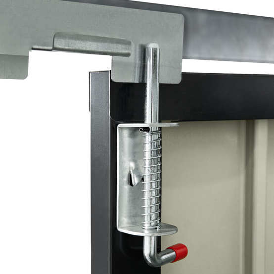 Abri de jardin en métal gris anthracite verrouillable multi-rangement pour stockage vélos, outils, poubelles - Image 9