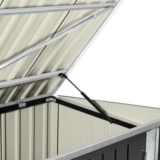Abri de jardin en métal gris anthracite verrouillable multi-rangement pour stockage vélos, outils, poubelles - Image 6