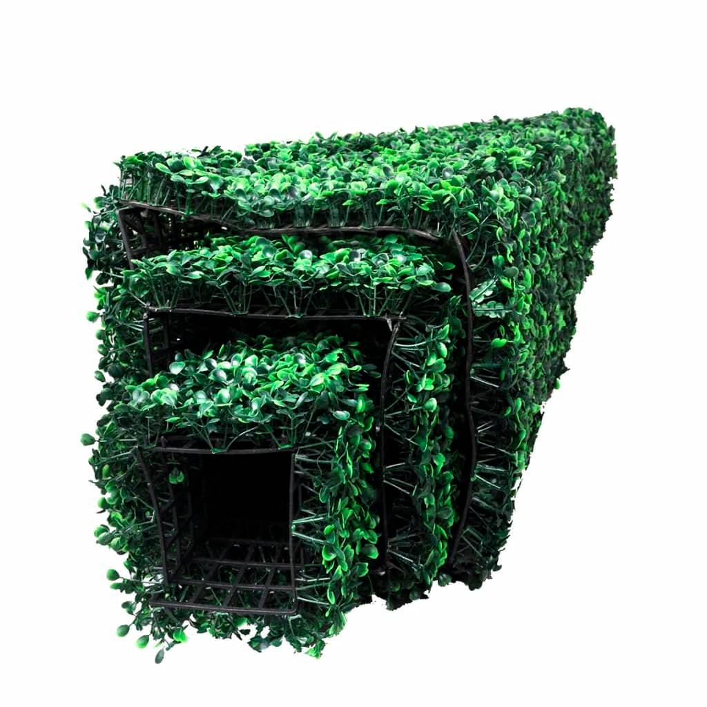 Lot de 3 buis artificiels polyéthylène vert 30 x 30 x 100 cm - PANGIVO - Image 3
