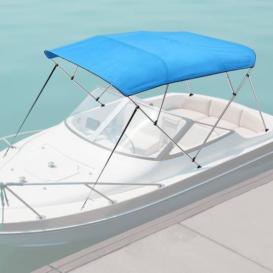 VEVOR Bimini bateau taud de soleil 4 arceaux 200-213 cm polyester Bleu Pacifique - Image 8