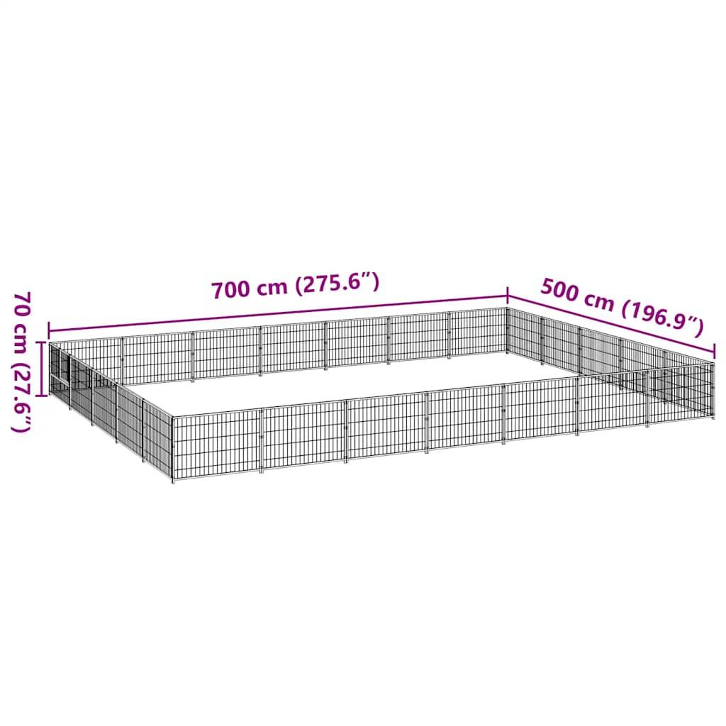 Vidaxl - Chenil Noir 35 m² Acier vidaXL 3082159 - Image 3