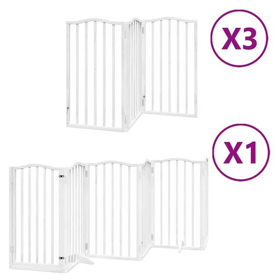Barrière pour chien bois blanc 750 x 30 x 90 cm - PANGIVO - Image 2