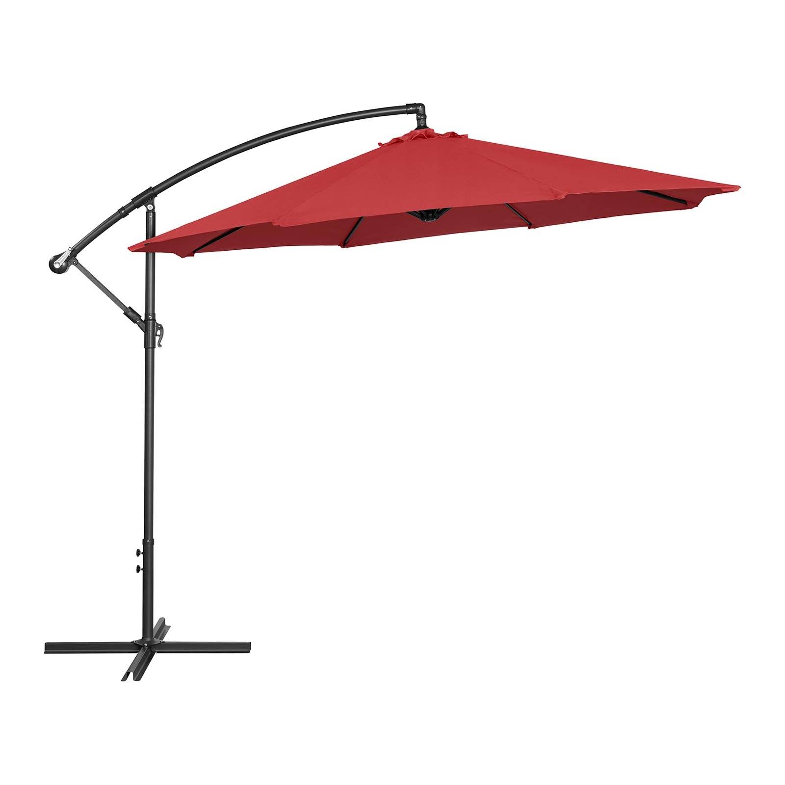 Helloshop26 - Parasol déporté rond diamètre 300 cm inclinable bordeaux - Image 1