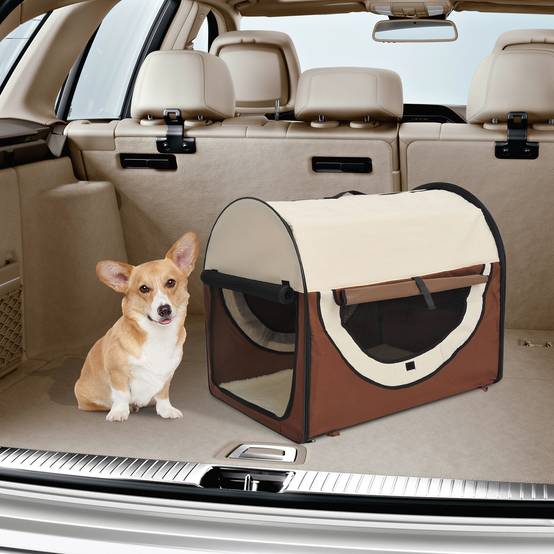 Sac de transport pliable pour chien chat acier Oxford avec tapis amovible café 61cm - ComfortXL Outdoor Living - Image 4