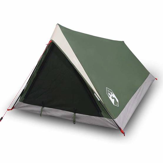Tente Randonnée 2 Personnes A-Frame Polyester Imperméable Ultra-légère pour Bivouac Vert – ComfortXL Outdoor Living - Image 2