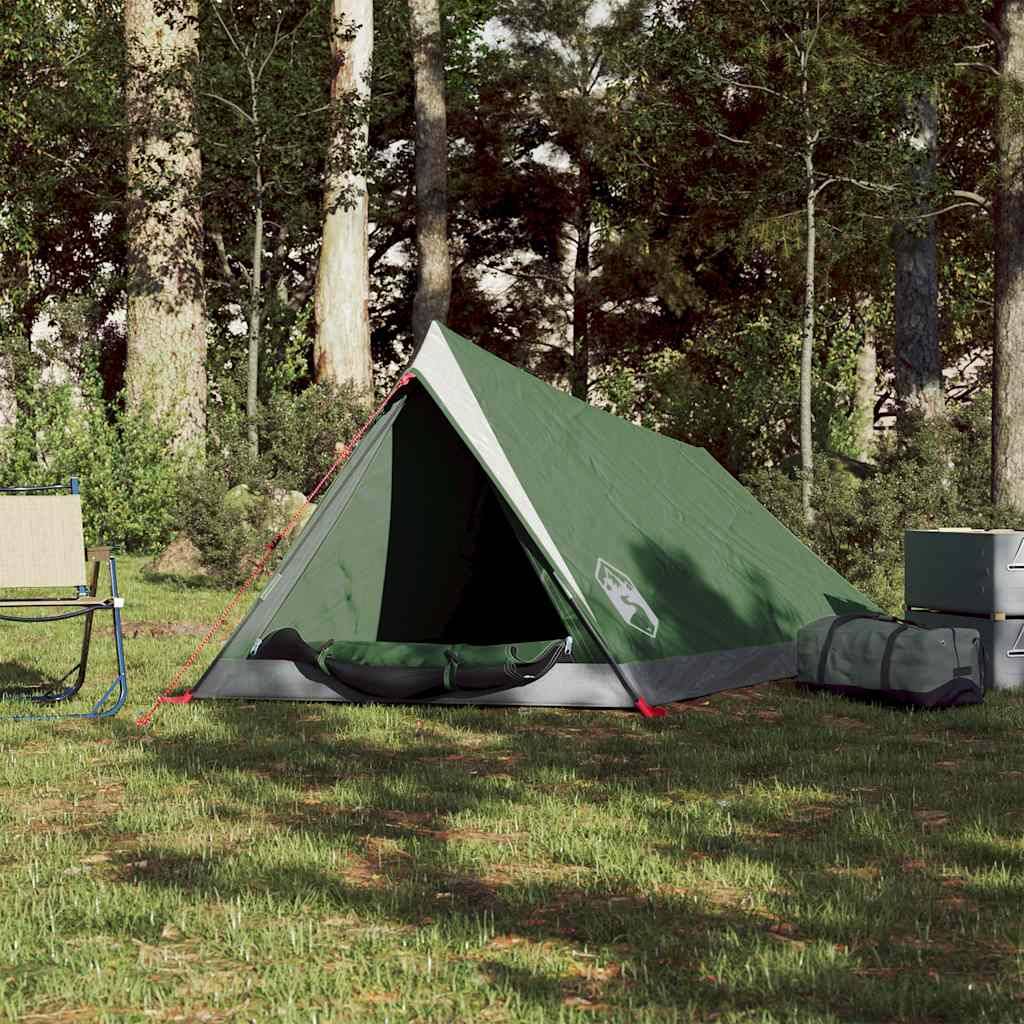 Tente Randonnée 2 Personnes A-Frame Polyester Imperméable Ultra-légère pour Bivouac Vert – ComfortXL Outdoor Living - Image 3