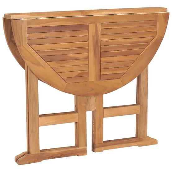 ComfortXL - Table de Jardin Ronde Pliante Ø90cm en Teck Massif Naturel, pour 2 à 4 Personnes – ComfortXL Outdoor Living - Image 5