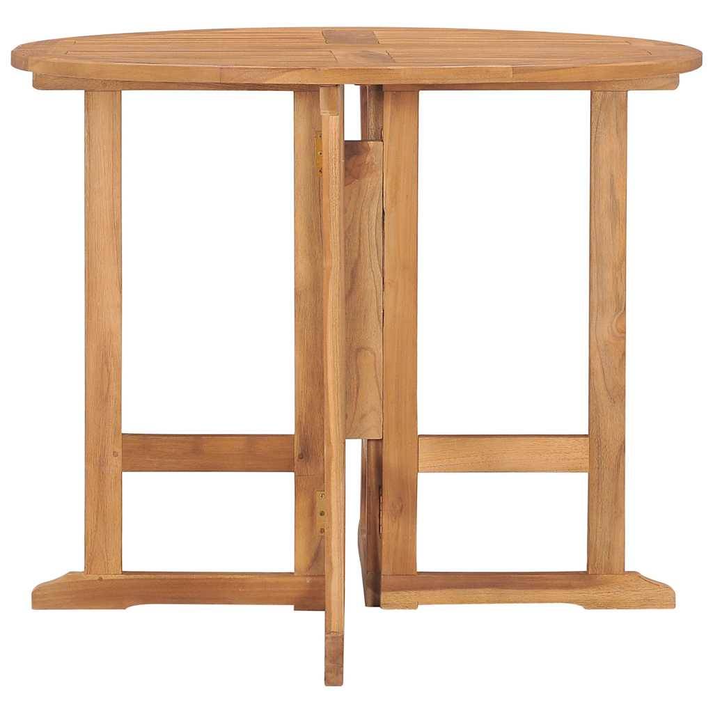 ComfortXL - Table de Jardin Ronde Pliante Ø90cm en Teck Massif Naturel, pour 2 à 4 Personnes – ComfortXL Outdoor Living - Image 2