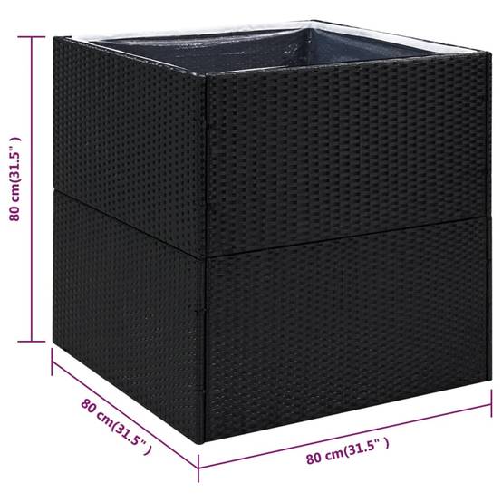 Prolenta Premium - Jardinière rotin noir 80 x 80 x 80 cm - Prolenta premium p382.2 - Image 6