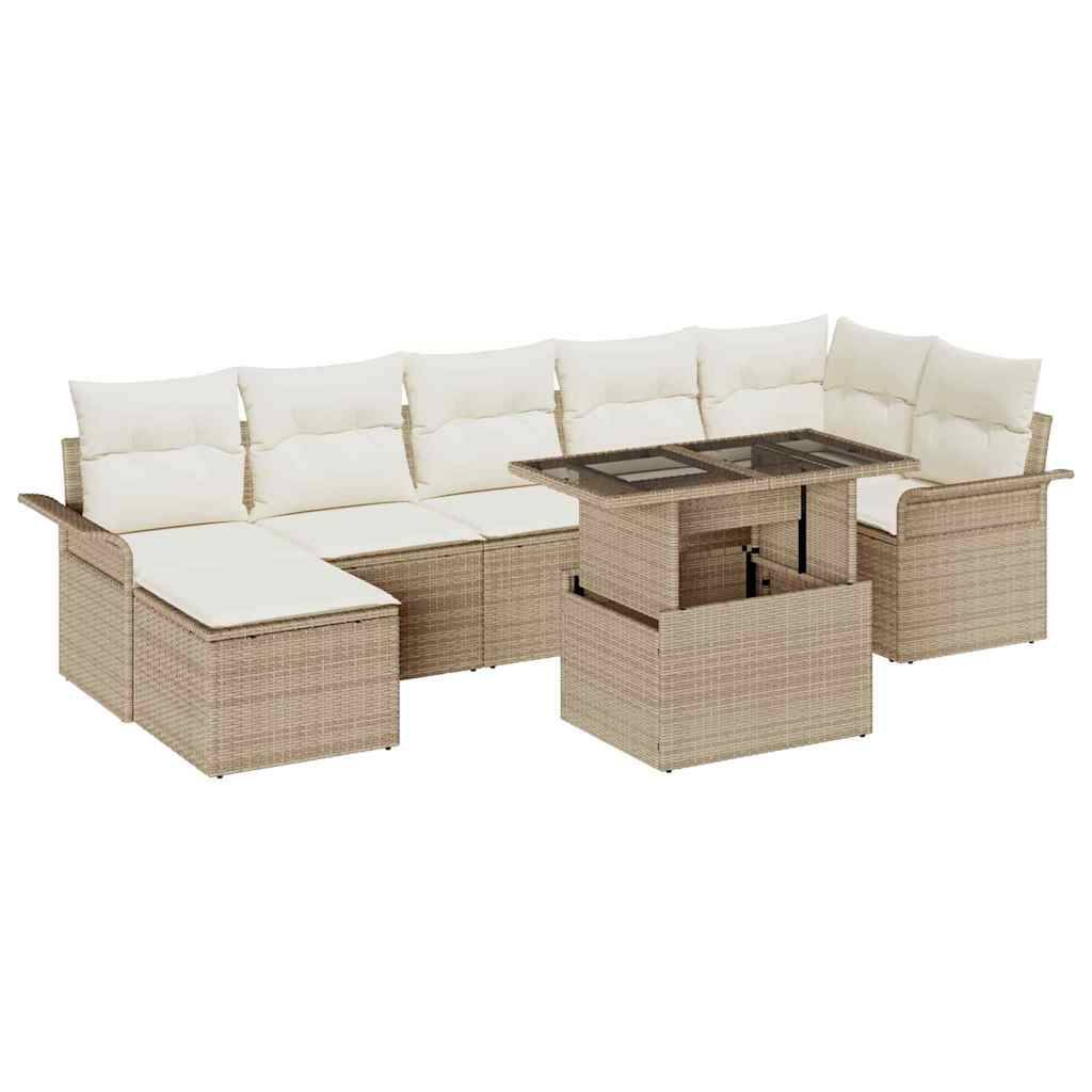 Vidaxl - Ensemble de canapé de jardin 8 pcs Beige Poly rotin vidaXL 3348327 - Image 2