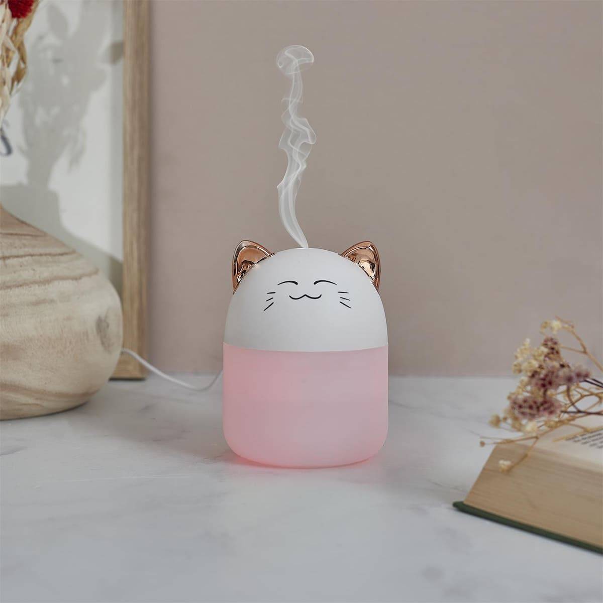 Diffuseur de parfum d'ambiance led en forme de chat kawaii (200 ml) avec couleurs changeantes - - Image 3
