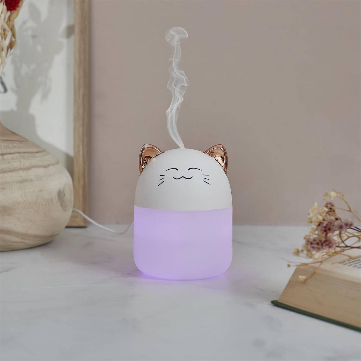 Diffuseur de parfum d'ambiance led en forme de chat kawaii (200 ml) avec couleurs changeantes - - Image 5