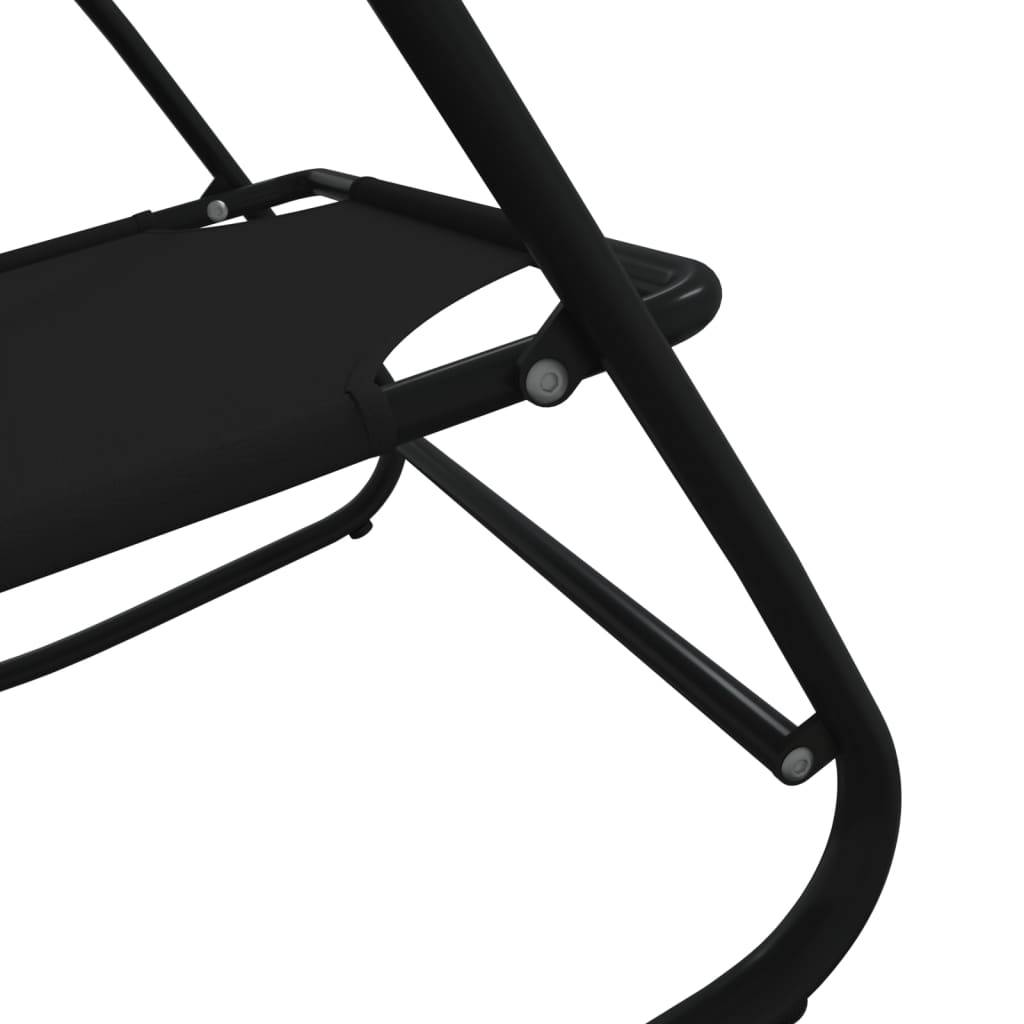 Helloshop26 - Chaises longues transat à bascule 2 pièces noir acier et textilène - Image 5