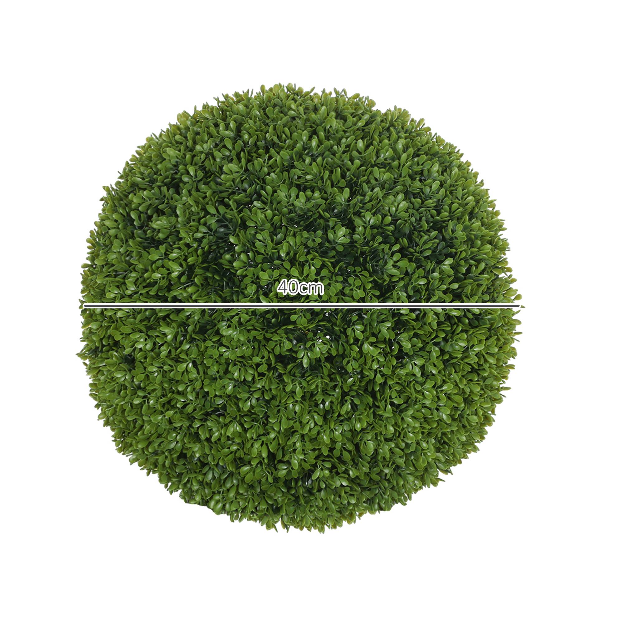Lot de 2 boules de buis artificielles de 40 cm décoration pour intérieur ou extérieur vert foncé - Image 5
