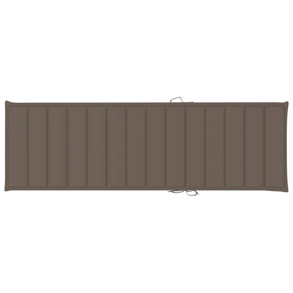 Helloshop26 - Transat chaise longue bain de soleil lit de jardin terrasse meuble d'extérieur avec coussin taupe bois de pin imprégné - Image 6