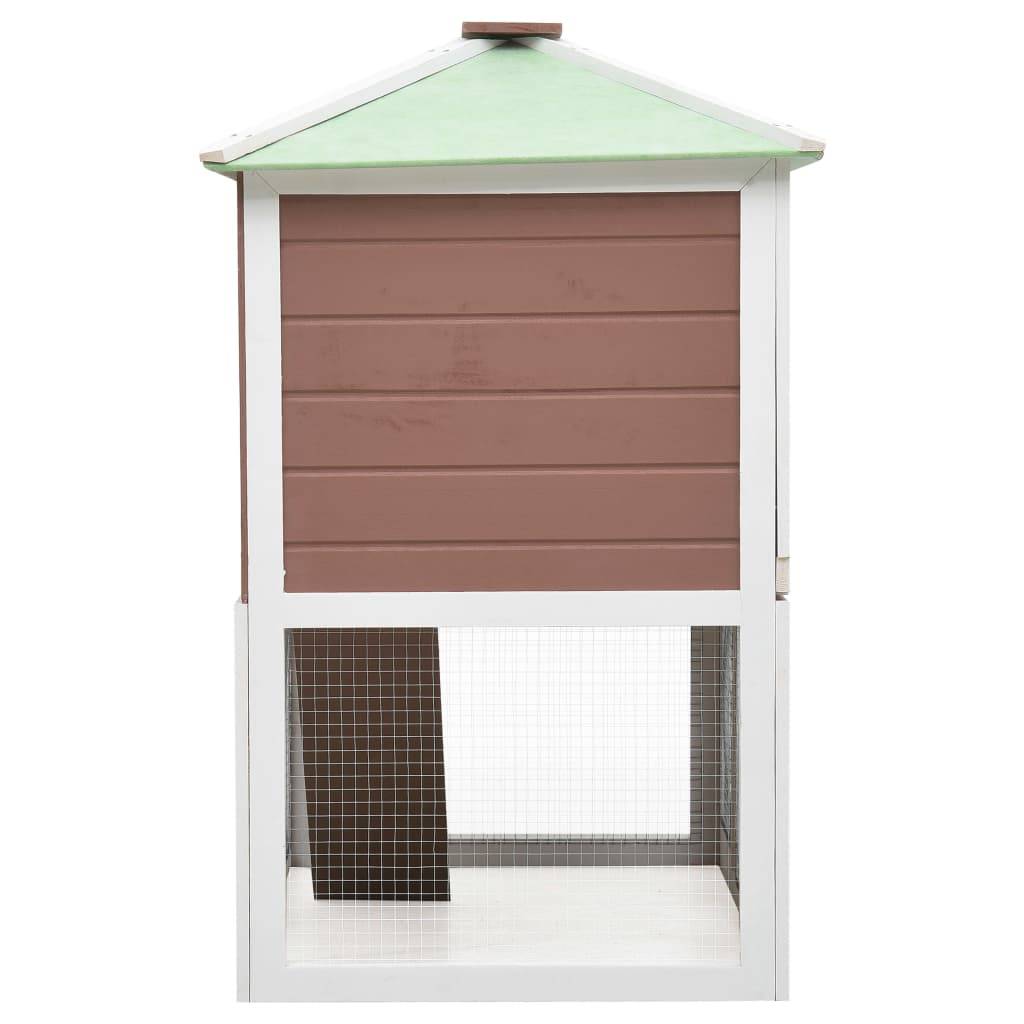 Clapier vertical en bois 2 étages pour lapins jardin Marron/Blanc – ComfortXL Outdoor Living - Image 4