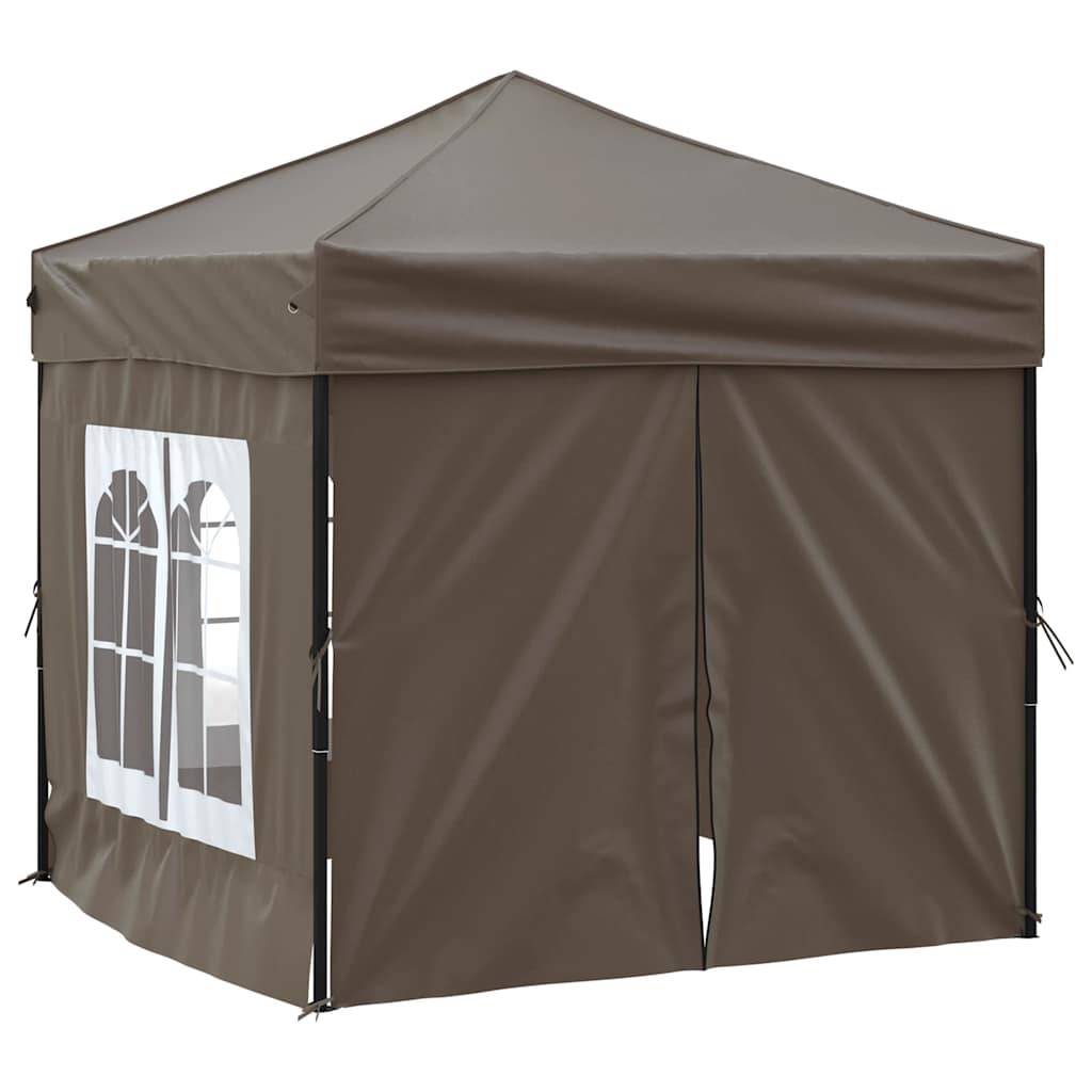 Tente de réception pliable acier et tissu Oxford taupe 197.5 x 197.5 x 234 cm - PANGIVO - Image 3