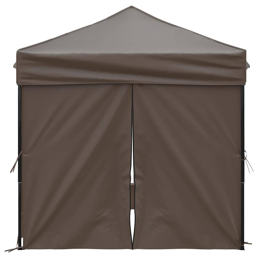 Tente de réception pliable acier et tissu Oxford taupe 197.5 x 197.5 x 234 cm - PANGIVO - Image 4