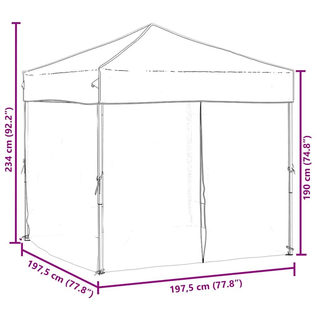 Tente de réception pliable acier et tissu Oxford taupe 197.5 x 197.5 x 234 cm - PANGIVO - Image 9