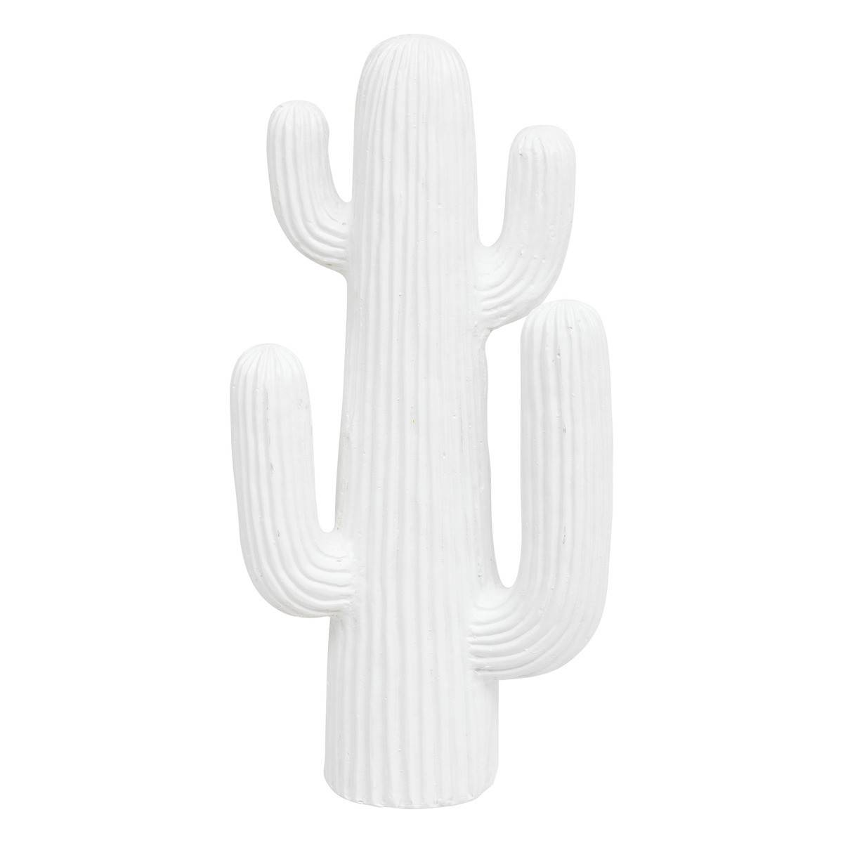 Objet déco Cactus Blanc en magnésie H 38 cm - Image 1