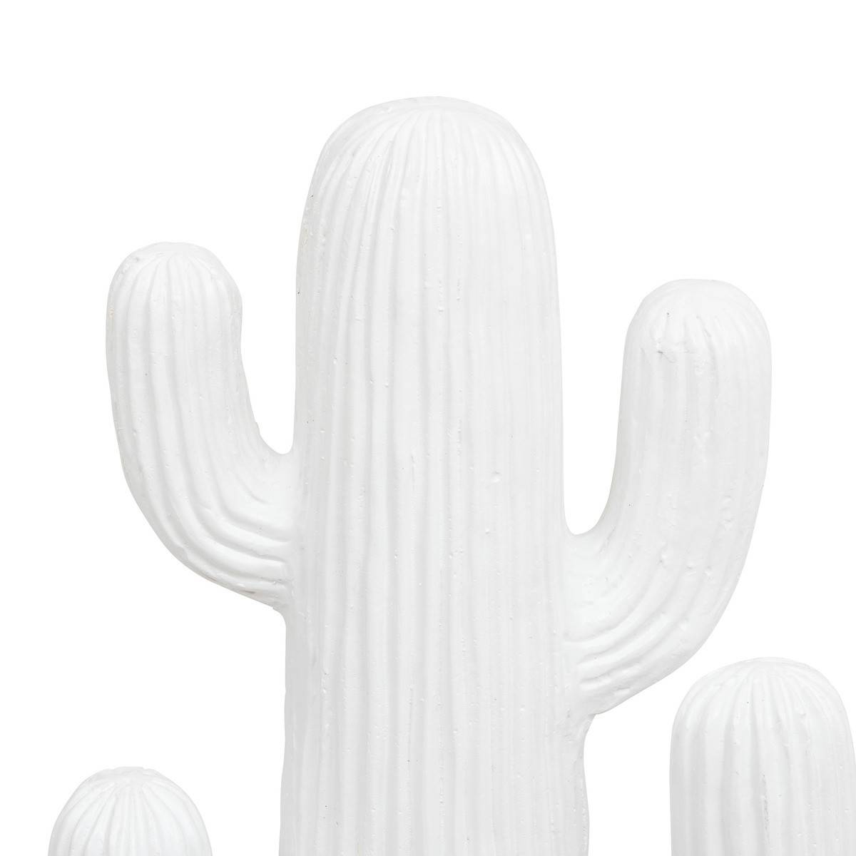Objet déco Cactus Blanc en magnésie H 38 cm - Image 2