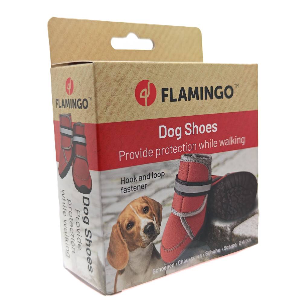 Flamingo - Chaussures Kajan Rouge taille S, 7 x 5.8 cm. 2 pièces pour chien - Image 6