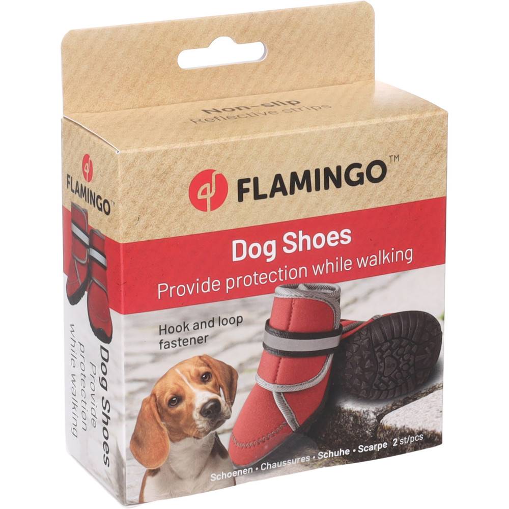 Flamingo - Chaussures Kajan Rouge taille S, 7 x 5.8 cm. 2 pièces pour chien - Image 1