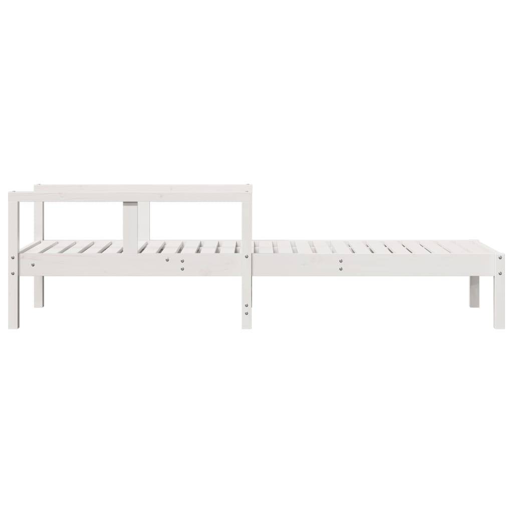 Maison Chic - Bain de soleil - Transat - Chaise longue blanc 199,5x62x55 cm bois massif de pin - MEUBLE PRO - Image 5