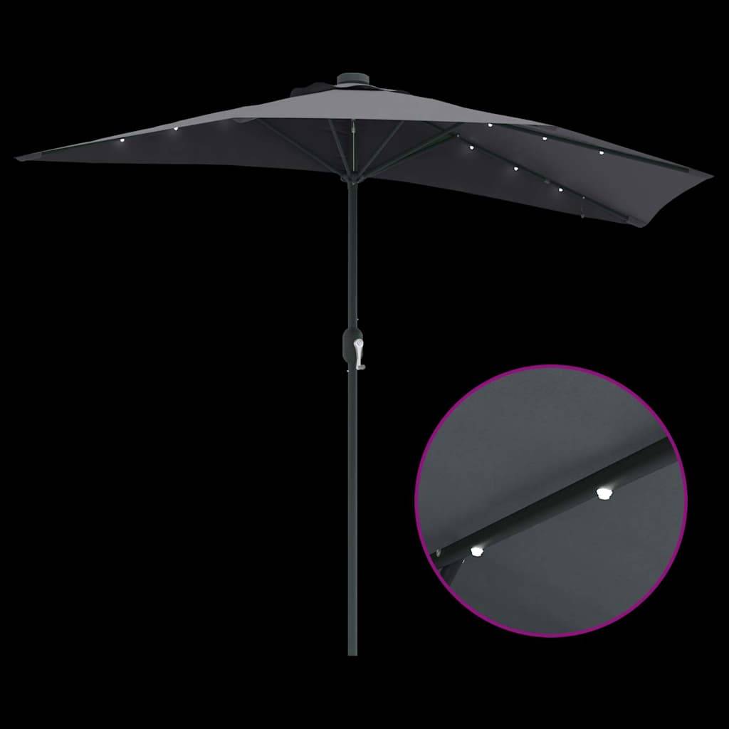 Parasol de jardin - Parasol D'extérieur Anthracite 294 x 150 x 223 cm tissu g1267 - Image 8