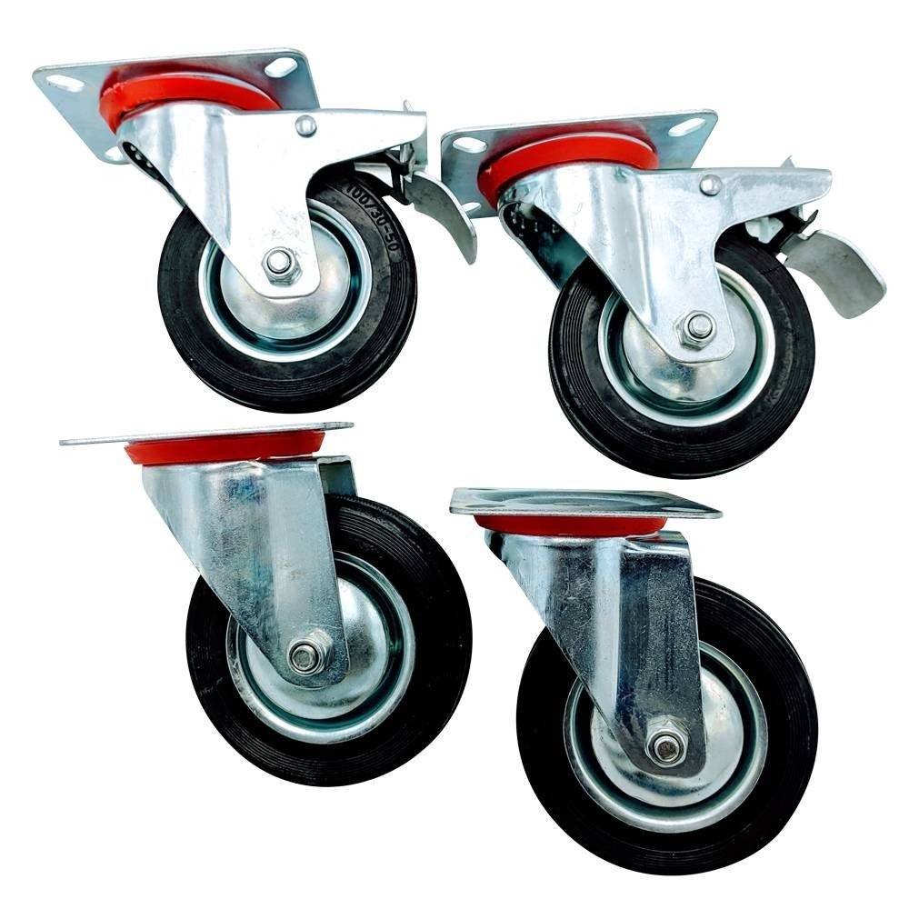 Roulette pivotante 100 mm - vendues par 4 - Image 1