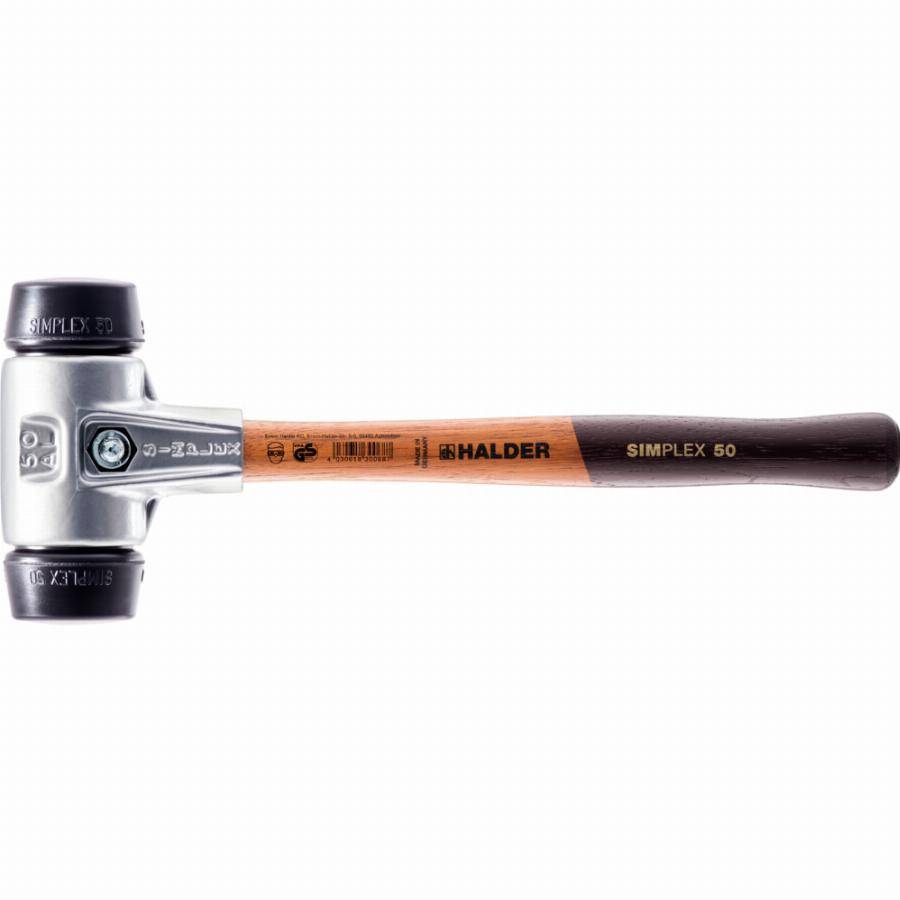 Maillet HALDER SIMPLEX Caoutchouc chargé avec boîtier en aluminium et manche en bois - D=30 mm - 3102.030