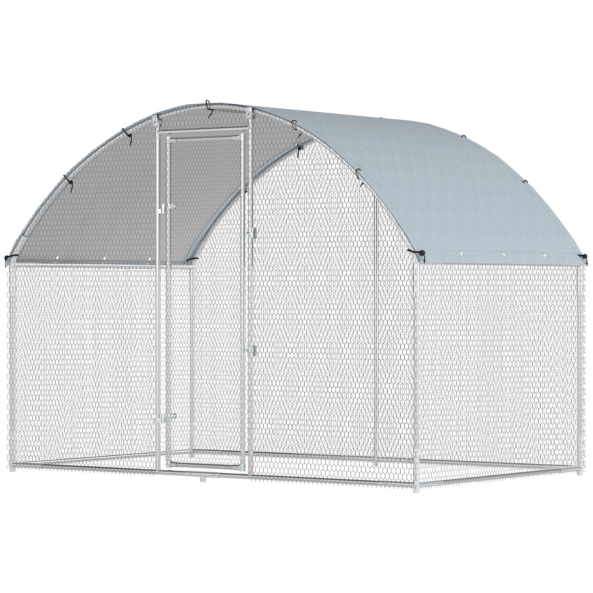 Volière enclos acier galvanisé sécurité bâche Oxford étanche 280x170x190cm argent - ComfortXL Outdoor Living - Image 2