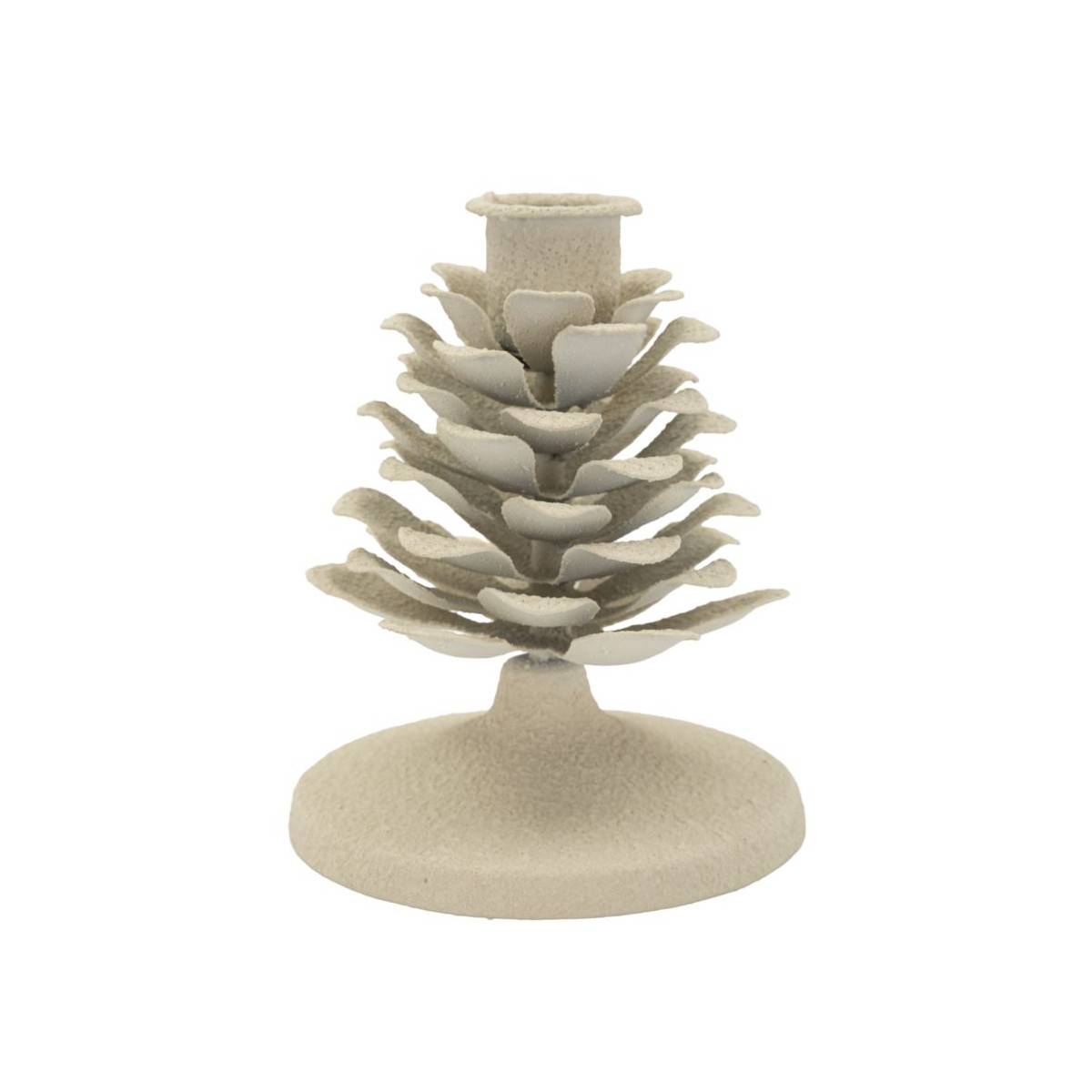 Paris Prix - Chandelier en Métal "Pigna" 11cm Crème - Image 1