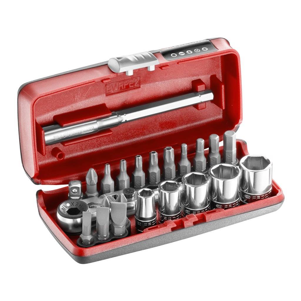Coffret douilles 1/4'' 6 pans métriques et embouts 23 pièces - FACOM - R1PICOPB - Image 2